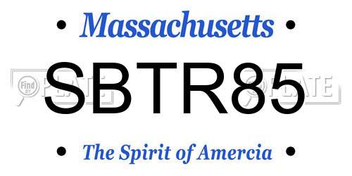 SBTR85 Massachusetts License Plate