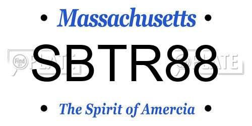 SBTR88 Massachusetts License Plate