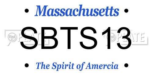 SBTS13 Massachusetts License Plate