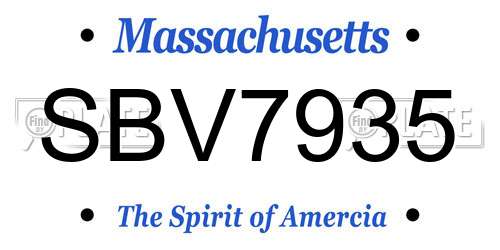 SBV7935 Massachusetts License Plate