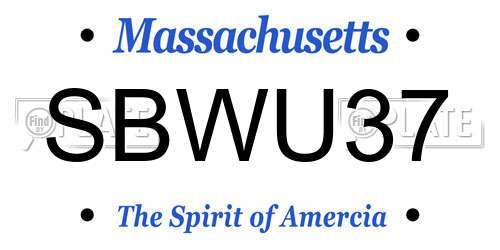 SBWU37 Massachusetts License Plate