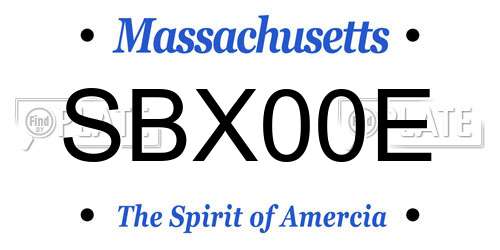 SBX00E Massachusetts License Plate