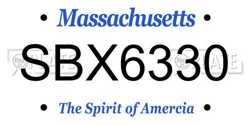 SBX6330 Massachusetts License Plate