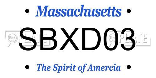 SBXD03 Massachusetts License Plate
