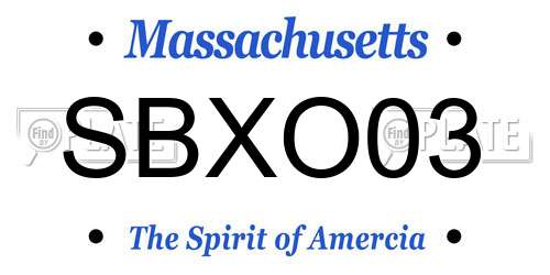SBXO03 Massachusetts License Plate