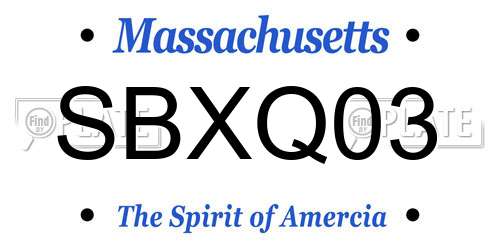 SBXQ03 Massachusetts License Plate