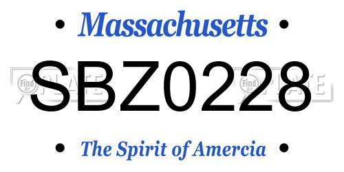 SBZ0228 Massachusetts License Plate