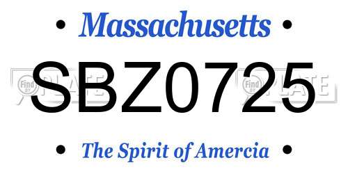 SBZ0725 Massachusetts License Plate