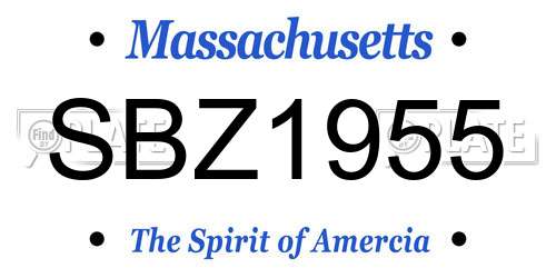 SBZ1955 Massachusetts License Plate