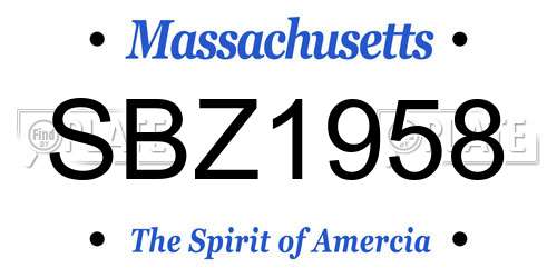 SBZ1958 Massachusetts License Plate