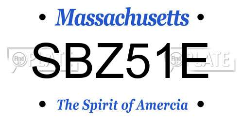 SBZ51E Massachusetts License Plate