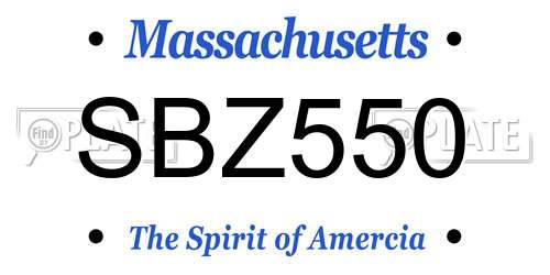 SBZ550 Massachusetts License Plate