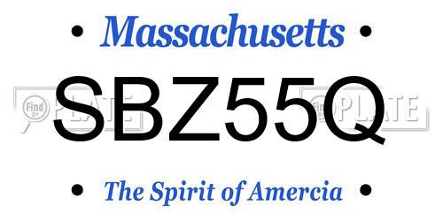 SBZ55Q Massachusetts License Plate