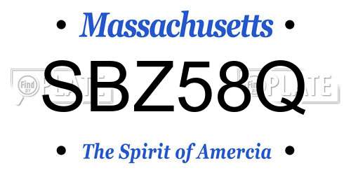 SBZ58Q Massachusetts License Plate
