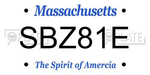 SBZ81E Massachusetts License Plate
