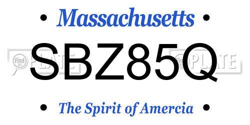 SBZ85Q Massachusetts License Plate