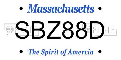 SBZ88D Massachusetts License Plate