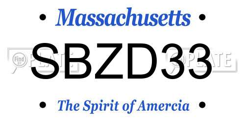 SBZD33 Massachusetts License Plate