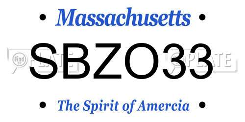SBZO33 Massachusetts License Plate