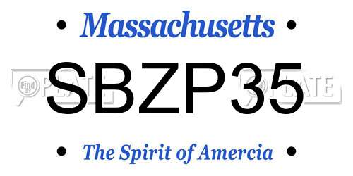 SBZP35 Massachusetts License Plate