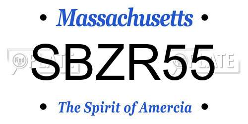 SBZR55 Massachusetts License Plate