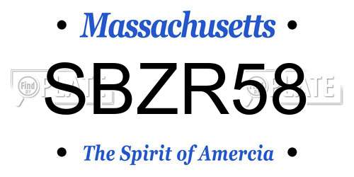 SBZR58 Massachusetts License Plate