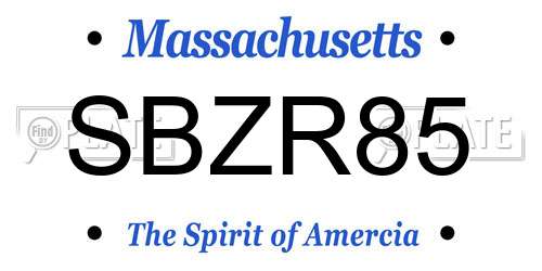 SBZR85 Massachusetts License Plate