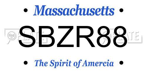 SBZR88 Massachusetts License Plate