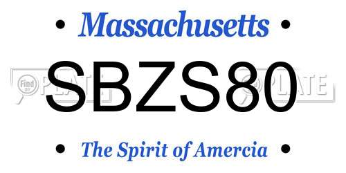 SBZS80 Massachusetts License Plate