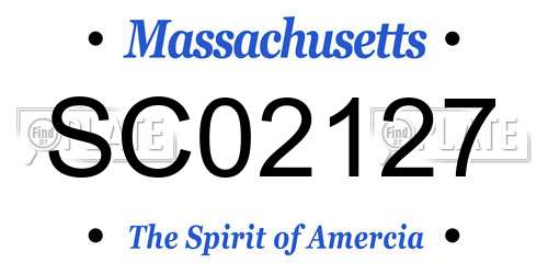 SC02127 Massachusetts License Plate