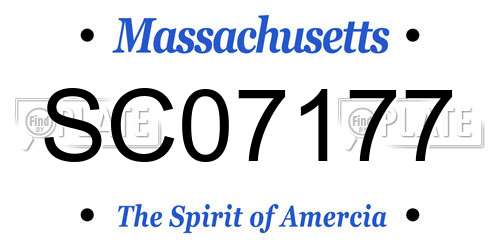 SC07177 Massachusetts License Plate