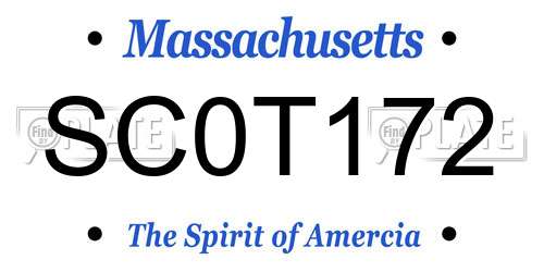 SC0T172 Massachusetts License Plate