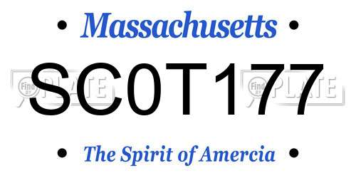 SC0T177 Massachusetts License Plate
