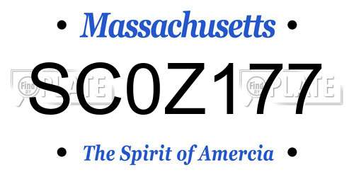 SC0Z177 Massachusetts License Plate