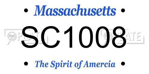SC1008 Massachusetts License Plate