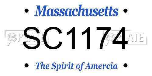 SC1174 Massachusetts License Plate