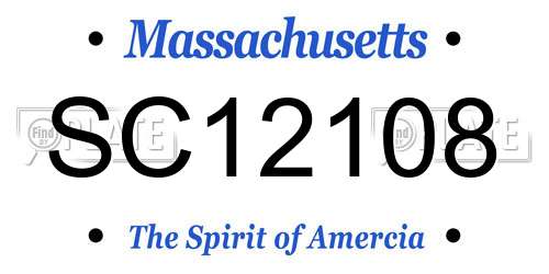 SC12108 Massachusetts License Plate