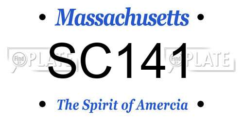 SC141 Massachusetts License Plate