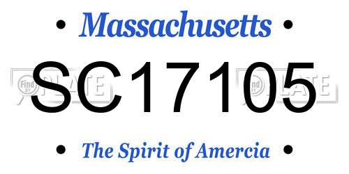 SC17105 Massachusetts License Plate