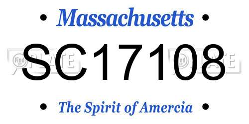 SC17108 Massachusetts License Plate