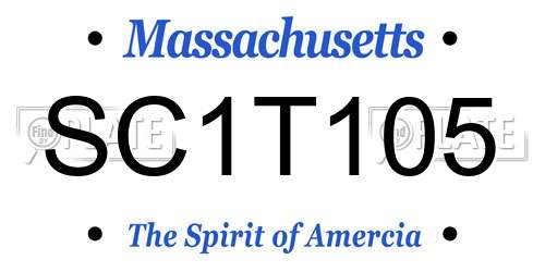 SC1T105 Massachusetts License Plate