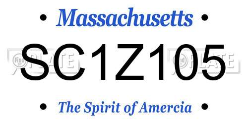 SC1Z105 Massachusetts License Plate