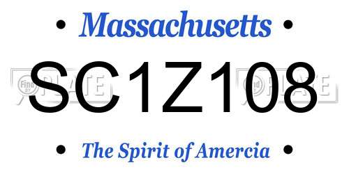 SC1Z108 Massachusetts License Plate