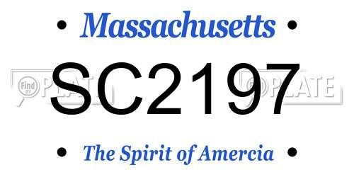 SC2197 Massachusetts License Plate