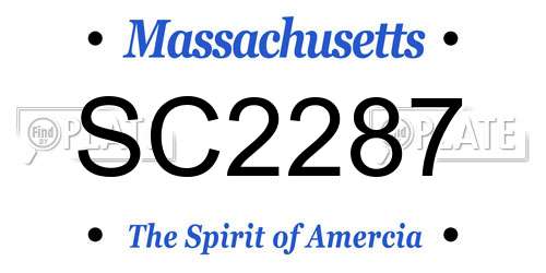 SC2287 Massachusetts License Plate