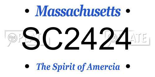 SC2424 Massachusetts License Plate