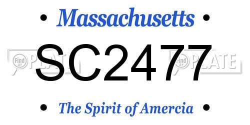 SC2477 Massachusetts License Plate