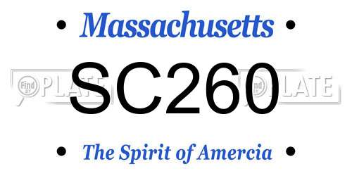 SC260 Massachusetts License Plate