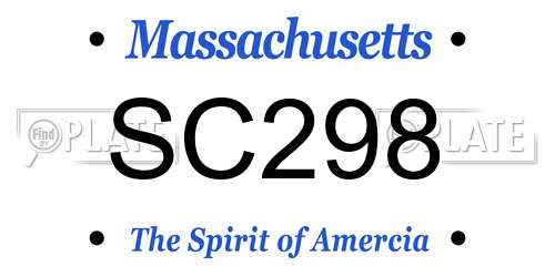 SC298 Massachusetts License Plate