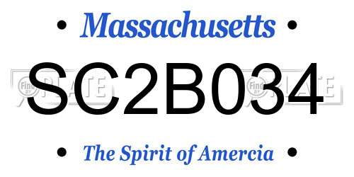 SC2B034 Massachusetts License Plate